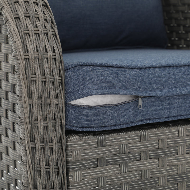 Camario 7 - Person Patio Conversation Set with Cushions, Navy