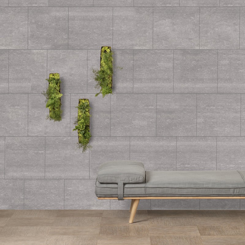 Native Rock 24" X 24" Porcelain Metal Look Tile, Platinum
