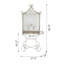Serre 27,6X15x66,9 "en fer blanc patiné avec base à volutes ornée