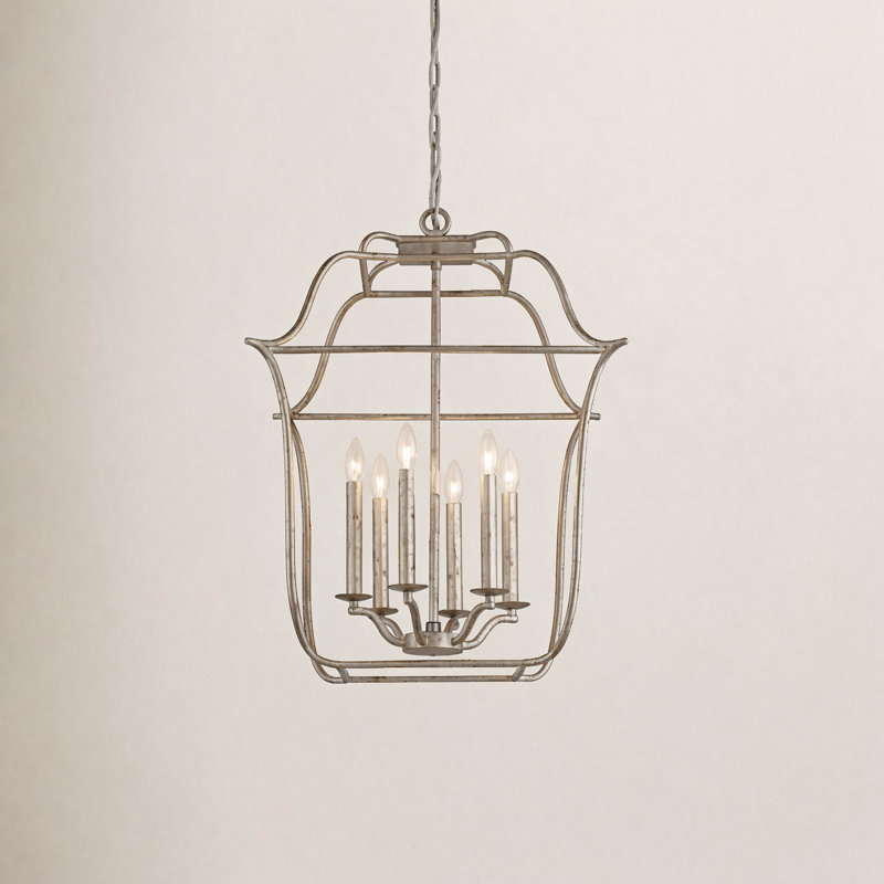 Lark 6-Light Chandelier, Feuille d'argent Century, 6, H 30 po x l 22 po x P 22 po