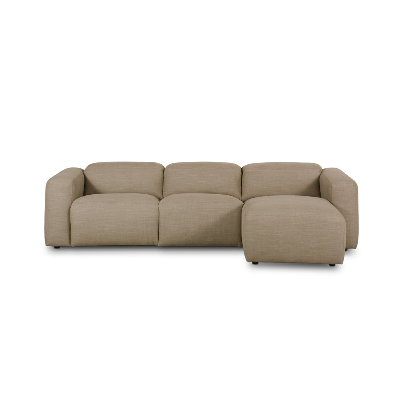 Radley 3 - Piece Upholstered Sectional, Right Hand Facing, Crypton Nomad Taupe Polyester Blend