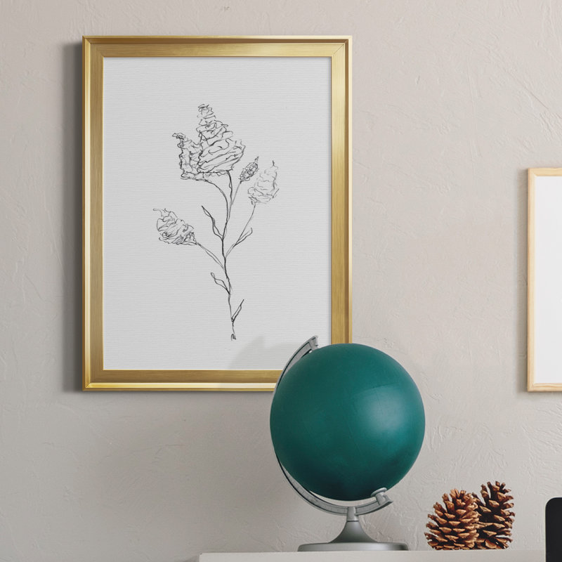 Impression florale sur toile I, H 18,5 po x l 24,5 po x P 1,5 po, Toile encadrée d'or