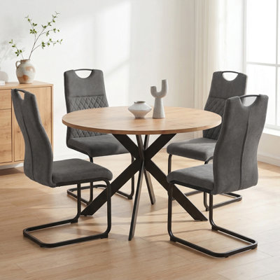Round Modern Kitchen Dining Table With Dining Chair