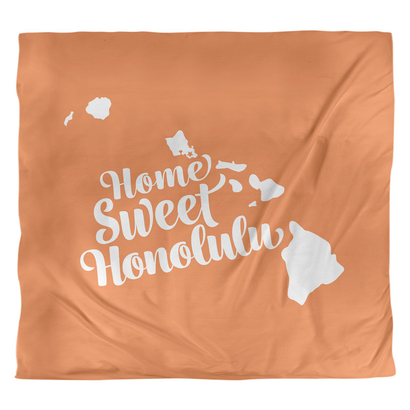 Housse de couette honolulu hawaii, Housse de couette pour très grand lit, Orange, Microfibre