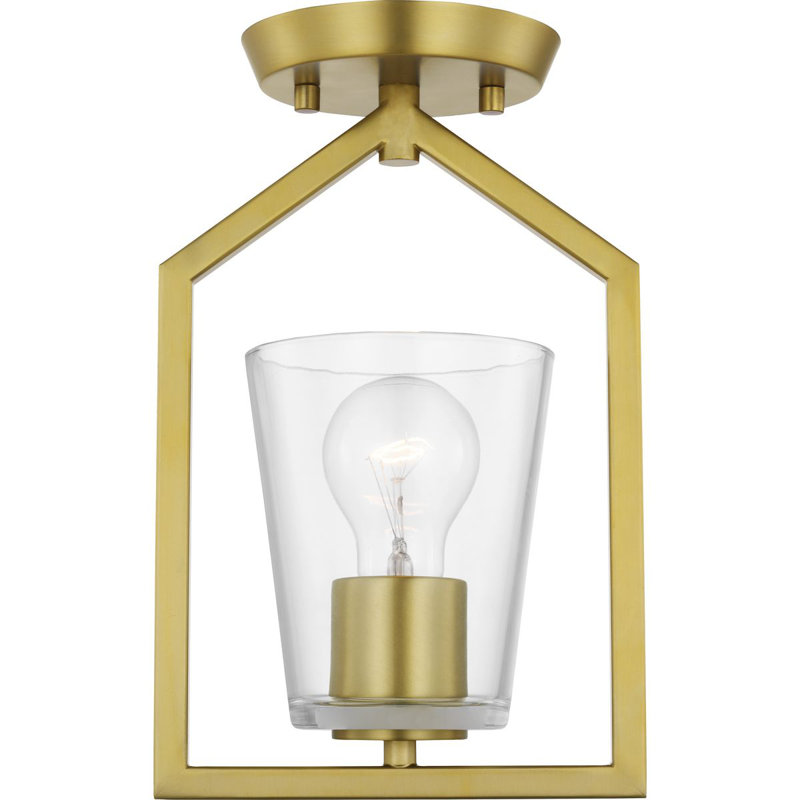 Plafonnier semi-encastré en verre Kyeler, Or brossé