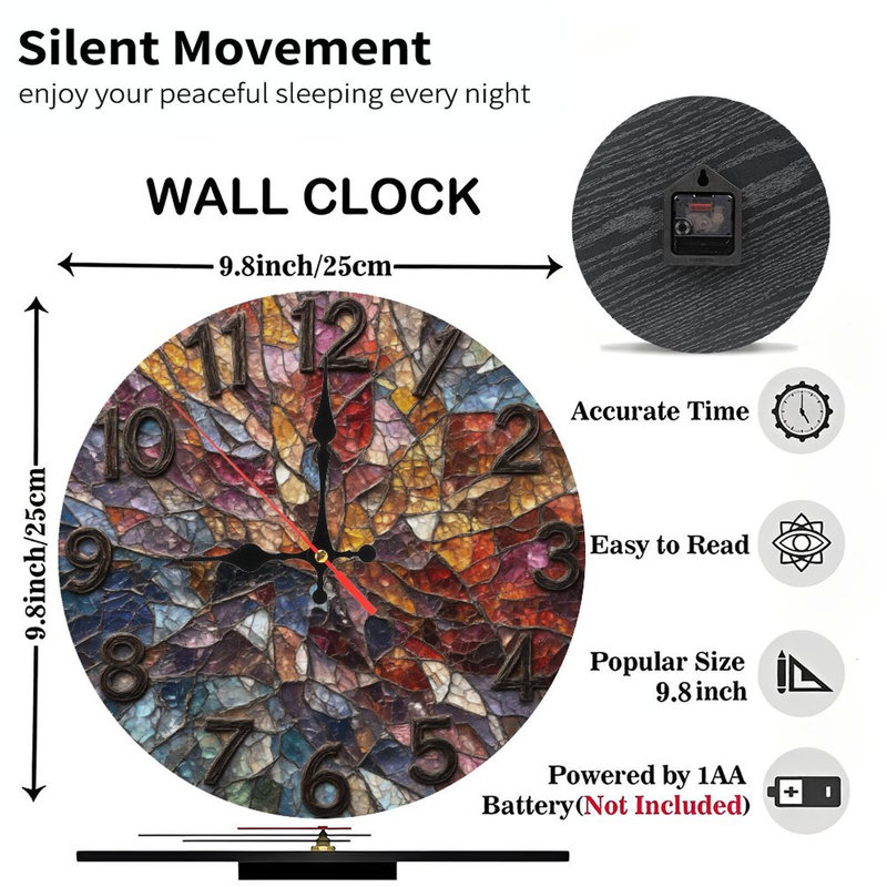 Horloge vitrail avec chiffres