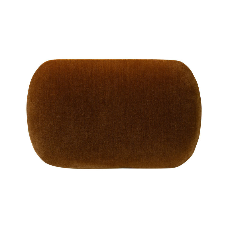 Bilbury Oval Ottoman-Taupe Shearling, Monte Tobacco Rayon/Viscose/Wool, Worrn Oak