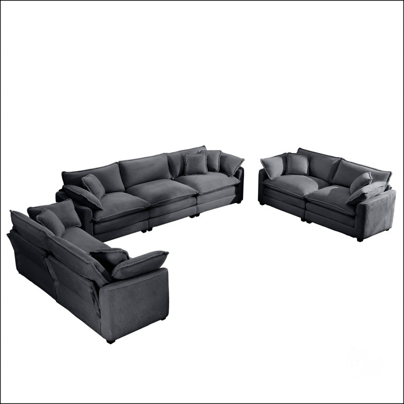 Ensemble de canapé de salon 2 pièces Modern, Gris
