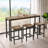 Long Dining Table Set with 3 Stools-1861941387