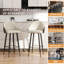 Tabouret de bar moderne de 28,7 po de hauteur avec dossier et pieds en métal pour la cuisine, ensemble de 2 tabourets de bar en cuir de polyuréthane-714181380