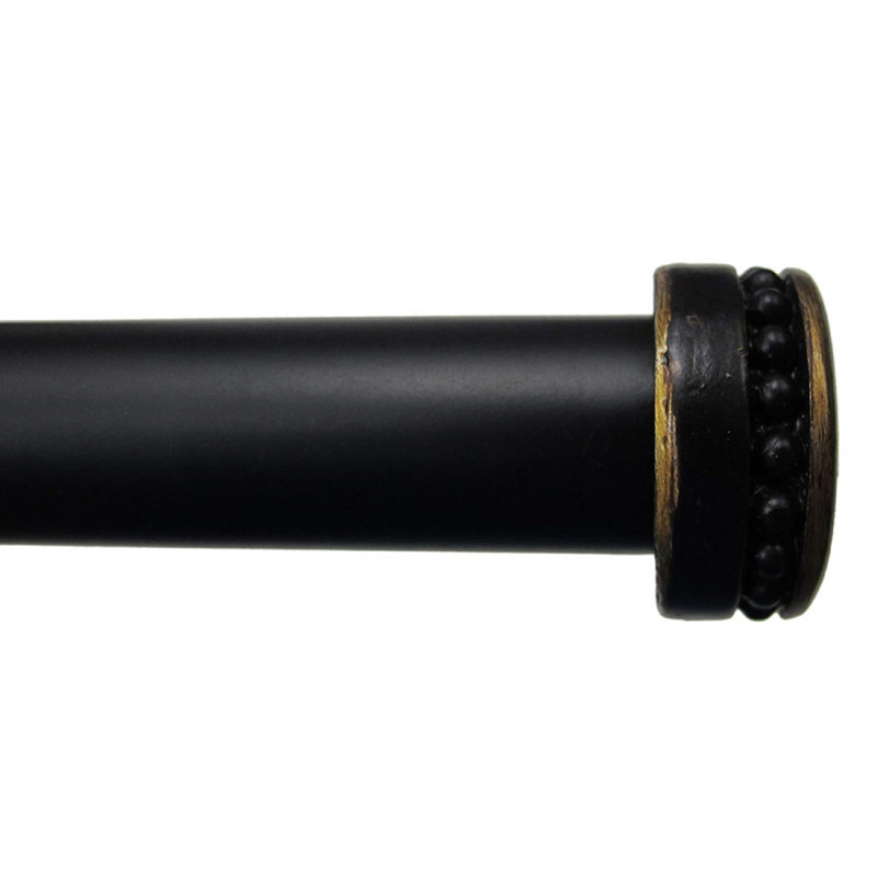 Tringle à rideaux simple réglable 0,75 po Waithman, Noir, H 1 po x l 84 po x P 1 po