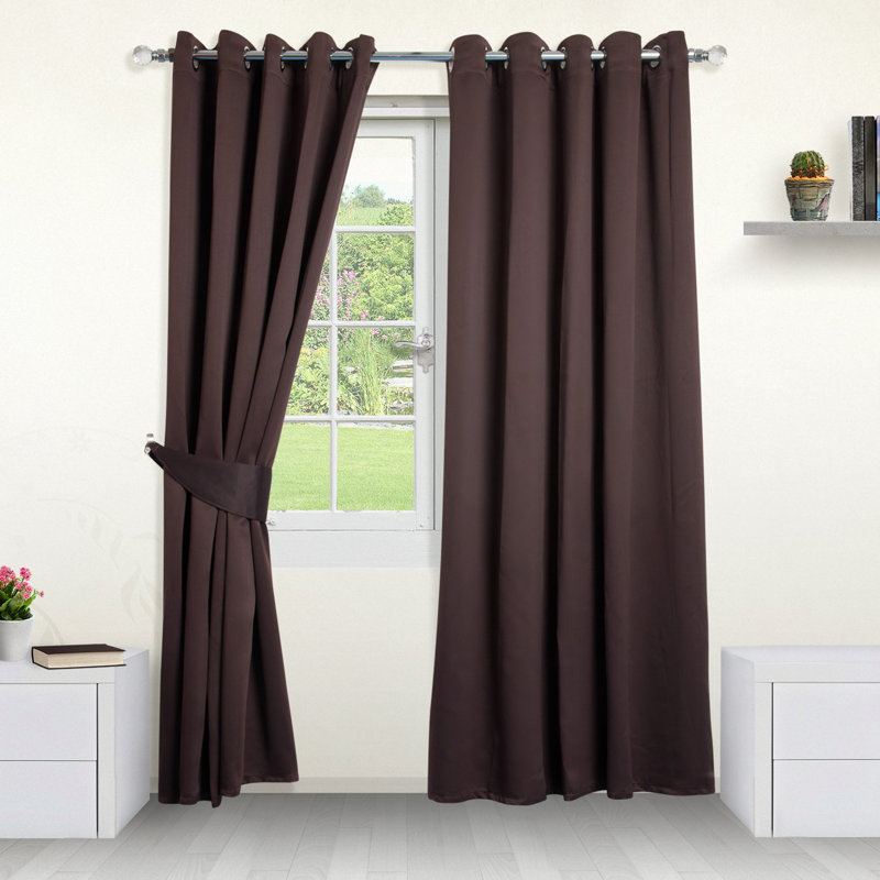 Blackout Curtain, 168 W x 137 D cm, Chocolate Brown