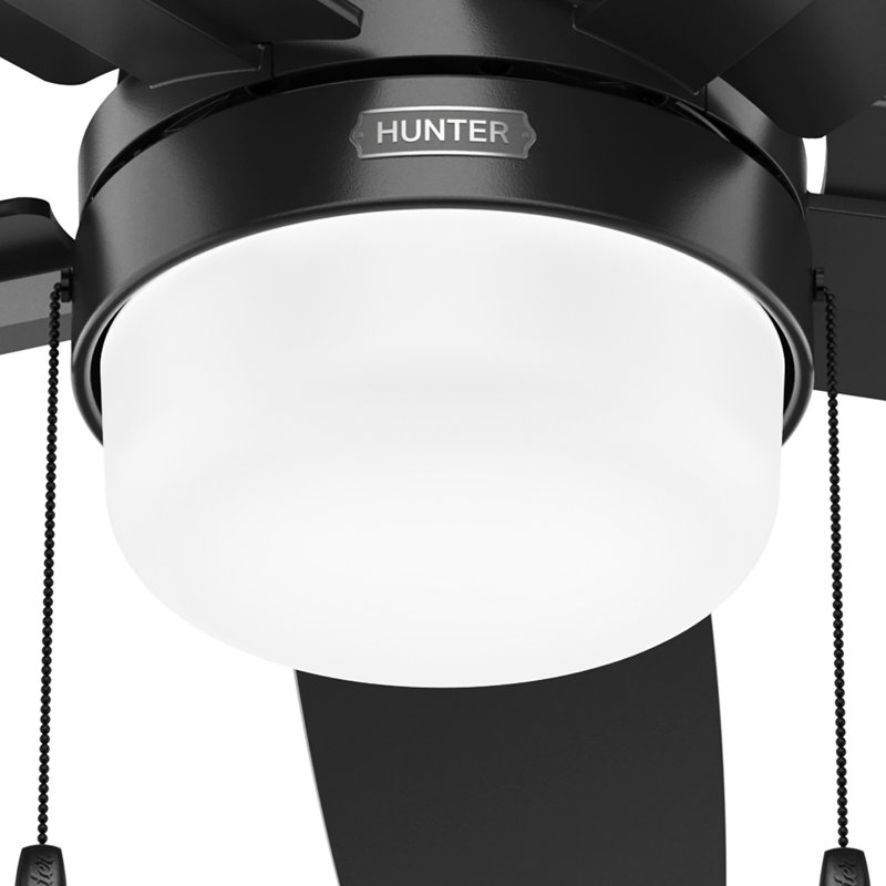 52" Matte Black and Gray 5-Blade Ceiling Fan with LED Light Kit