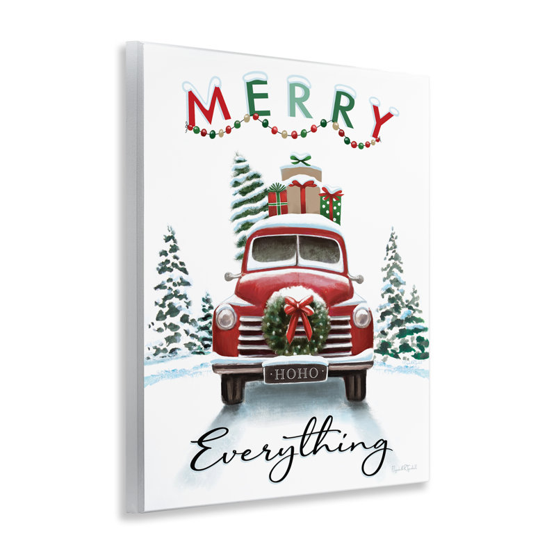 Art mural sur toile «Merry Everything Gift Car» par House Fenway