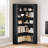 71.8'' Farmhouse Corner Bookcase, 5 - Tier Tall Bookcase, L-Shaped Corner Shelf-430601075