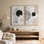 Black & Beige Abstract Geometric Wall Art Set, Boho Minimalist Framed Canvas Decor