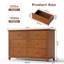 Commode en bois massif à 6 tiroirs l 52 po-1485562128