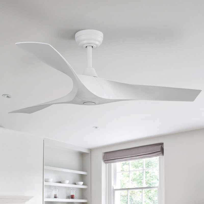 Kemp 52'' 3-Blade Standard Ceiling Fan with Remote Control, White