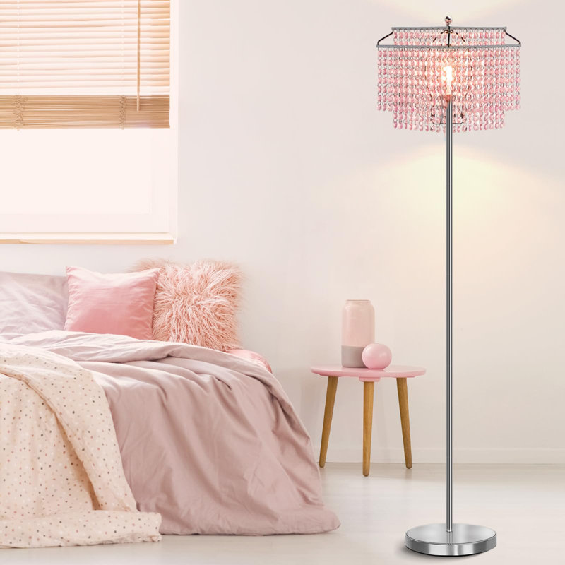 Lampe sur pied de fantaisie 64 po Yuriko, Rose