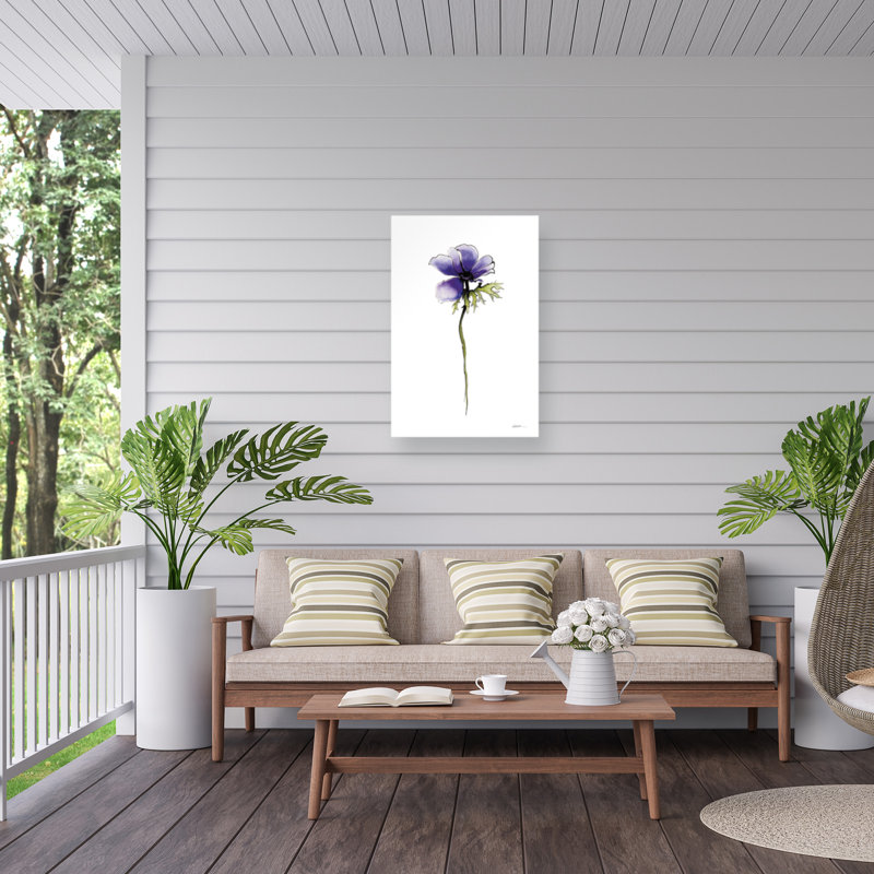 Toile d'extérieur Shirley Novak mauve anémone II, H 19 po x l 12 po