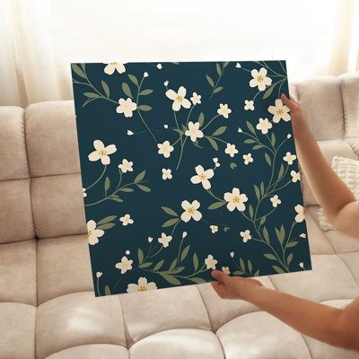 Floral Jasmine Flowers Pattern II Modern Unframed Art Print