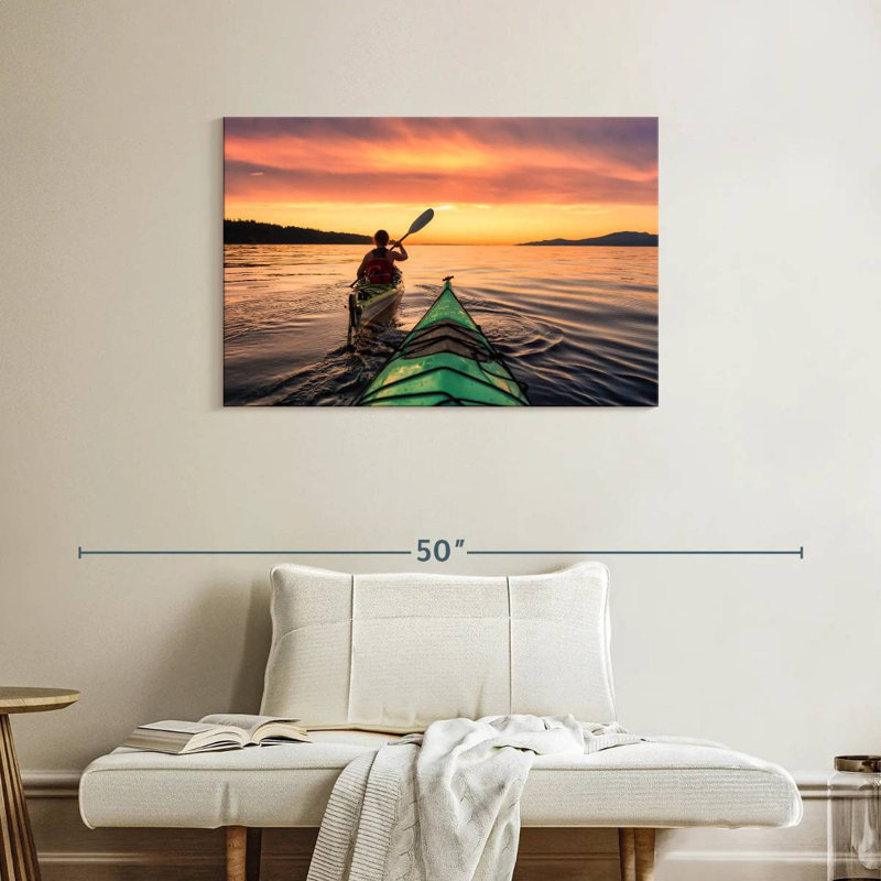 Gillard kayak au coucher du soleil, H 24 po x l 36 po