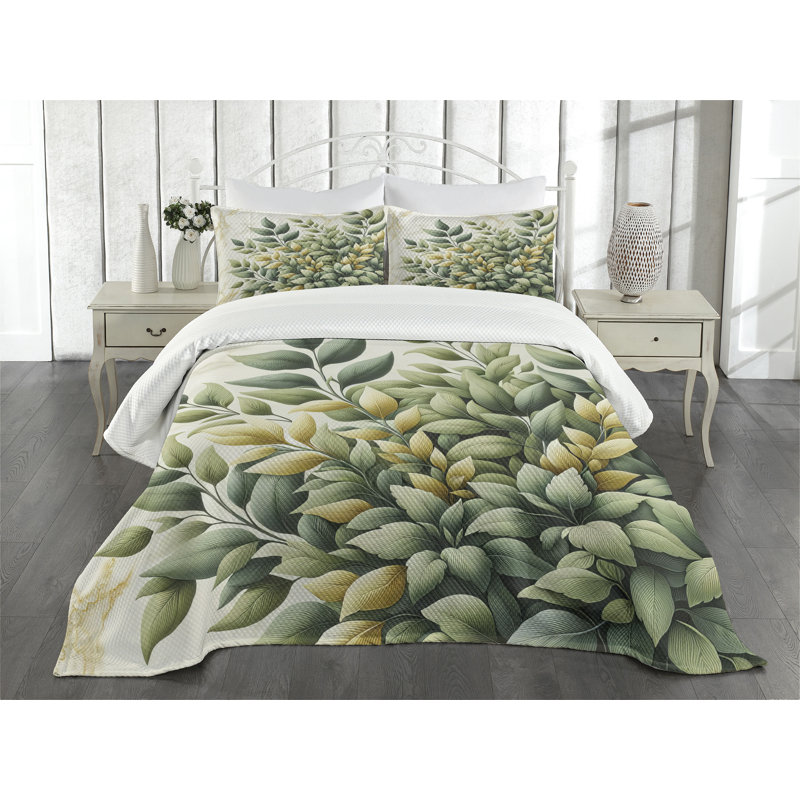 Floral Coverlet, Queen Coverlet / Bedspread + 2 Standard Shams