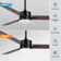 Jecori 52" 3-Blade Matte Black LED Standard Ceiling Fan with Remote Control and Light Kit Included
