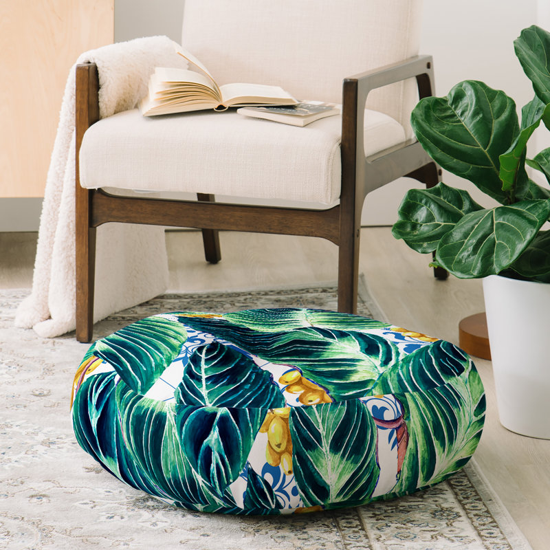 Coussin de sol en feuille tropicale marta barragan camarasa