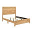Cadre de lit double avec tête de lit et rails, finition naturelle, panneau de qualité rustique pour chambre à coucher, stratifié-569270017