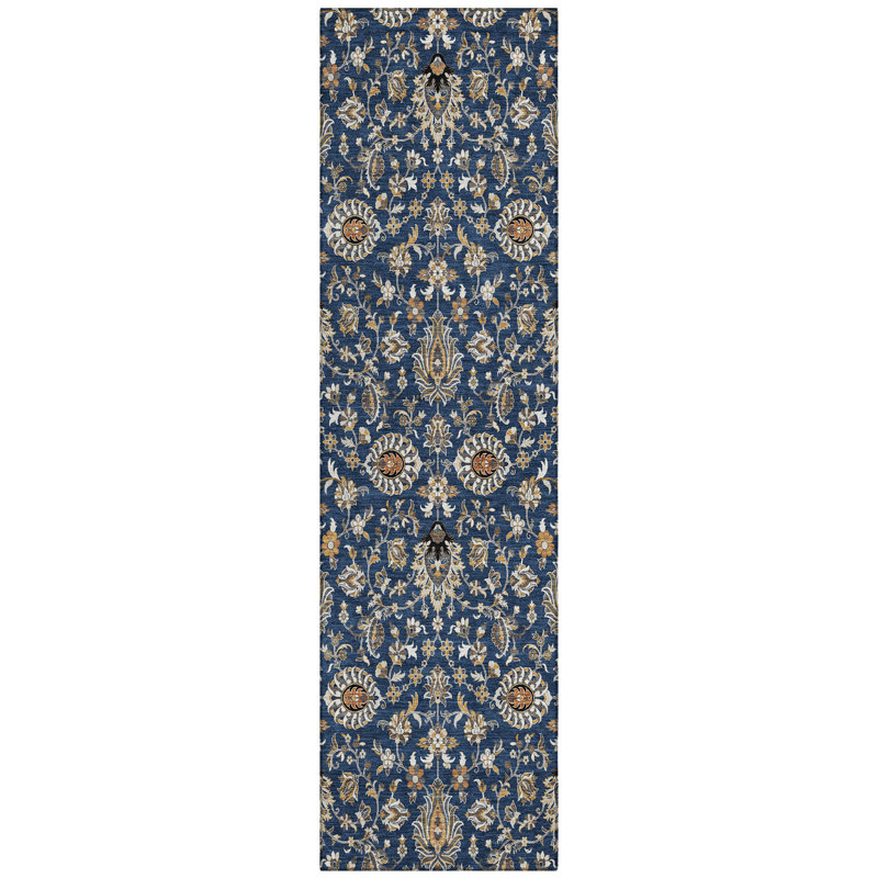Machine Washable Indoor/Outdoor Husby ACN2192 Global Rug, Runner 2'3" x 7'6"