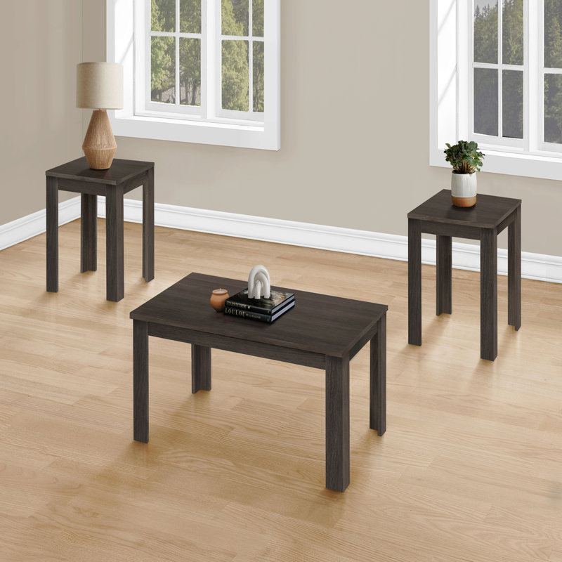 Ensemble de table, ensemble 3 pièces, café, bout, côté, accent, stratifié, transitionnel, Noir