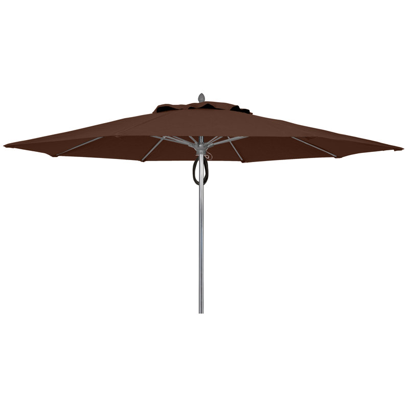 Parasol de marché 11 'Prestige, Aluminium brillant, Brun véritable