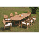 Crewellwalk Outdoor 11 - Piece Teak Dining Set