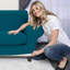 Housse de canapé en jacquard extensible 4 pièces, housse pour canapé pour 3 coussins, protecteur de meubles lavable à la machine (canapé, turquoise)-1241047029