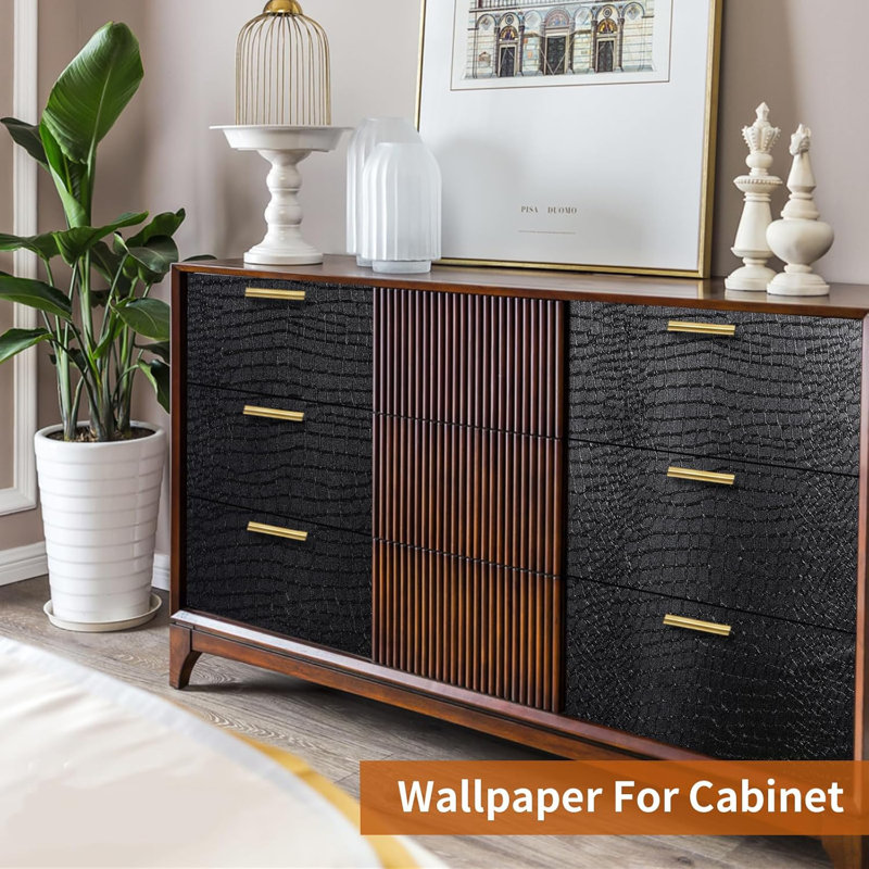 Removable Crocodile Texture Wallpaper - Self-Adhesive, Waterproof, Scratch-Resistant, Embossed Design For Cabinets, Bedrooms, And More