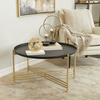 Cole And Grey Modern Metal Coffee Table