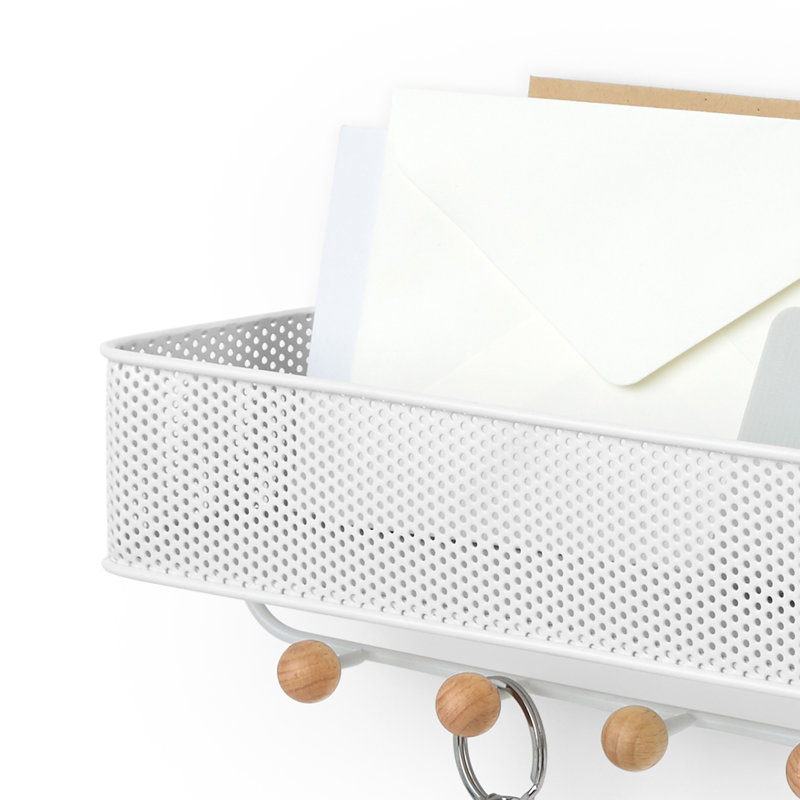 Rangement d'entrée Estique 12,5 po x 3,75 po x 3,75 po, Blanc