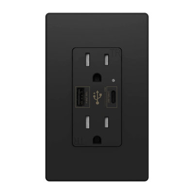 Tamper Resistant 24 W Duplex Rotating Outlet with USB Port