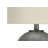 Table Lamp, Ivory Linen Drum Shade, Globe Round Chrome Base, 19 Inch