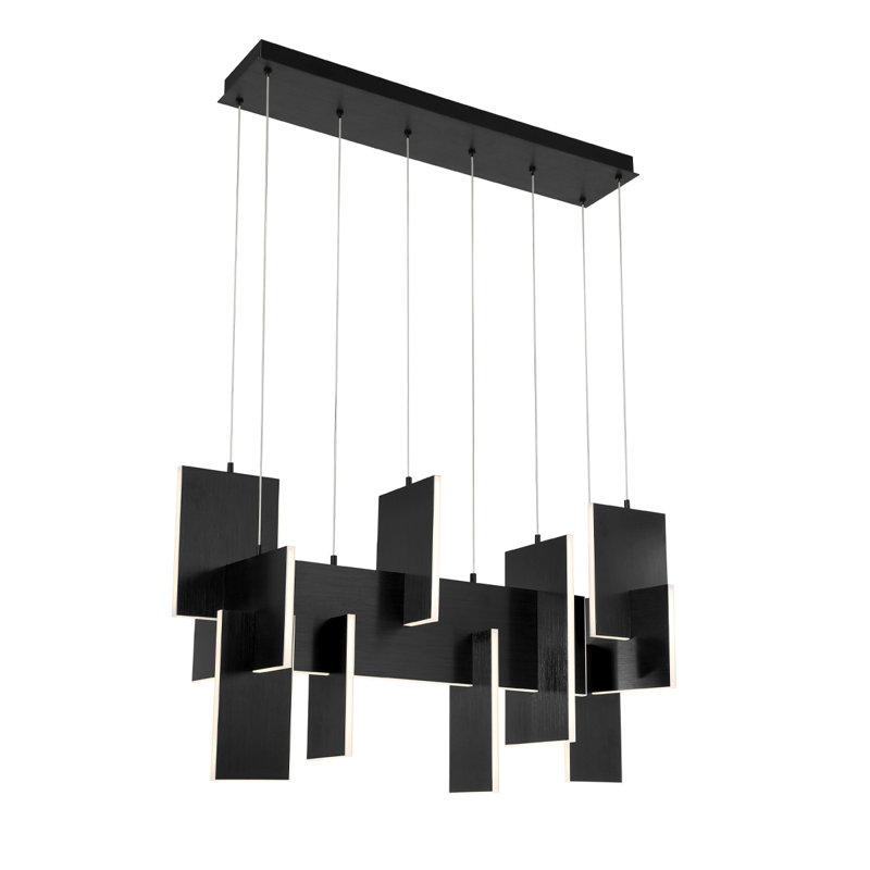 Lustre carré / rectangulaire à DEL 1 lumière Coburg, Noir