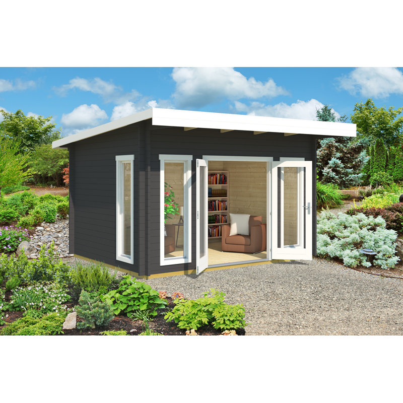 Lasita Barbados 3 - 14.5 x 10.5 Ft. Premium Log Cabin With Tempered Double Glazing (44mm), Babados 3 Carbongrau