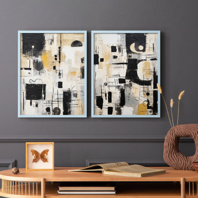 ABSTRACT Series CCCCLXXIX - Reproduction encadrée de qualité supérieure - prêt à être accroché - aucun clou requis - aucun clou requis