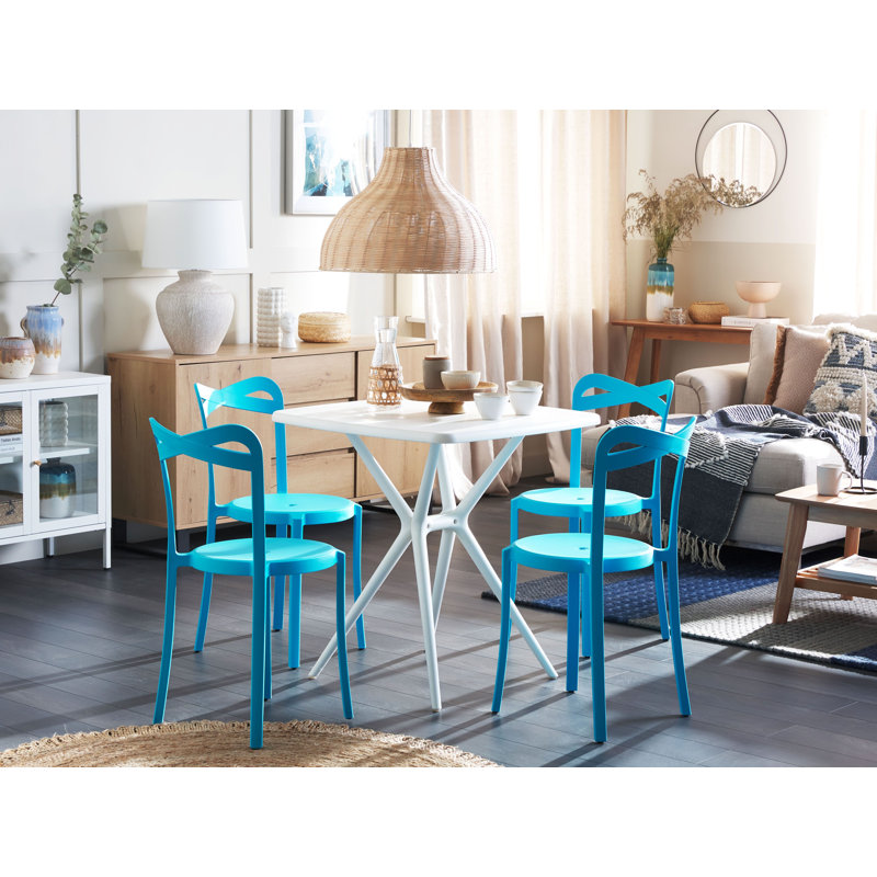 Orey 4 - Person Patio Dining Set with Square Table, Blue