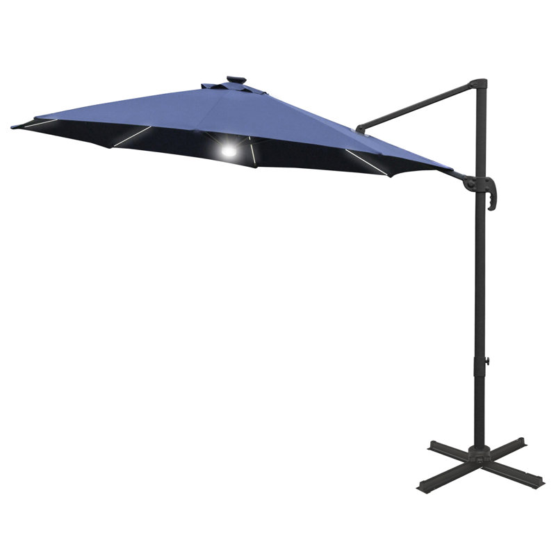 Breelan 292cm Lighted Cantilever Parasol, Blue
