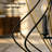 4-Light Gold & Black Geometric Cage Pendant Light, Adjustable Height