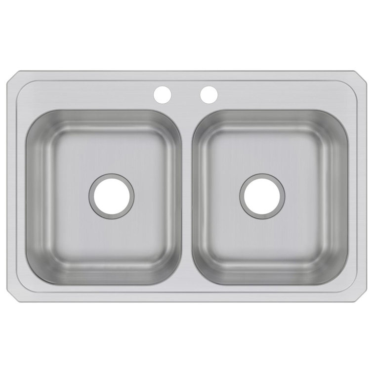 Celebrity 33" L x 21" W Double Basin Drop-in Kitchen Sink