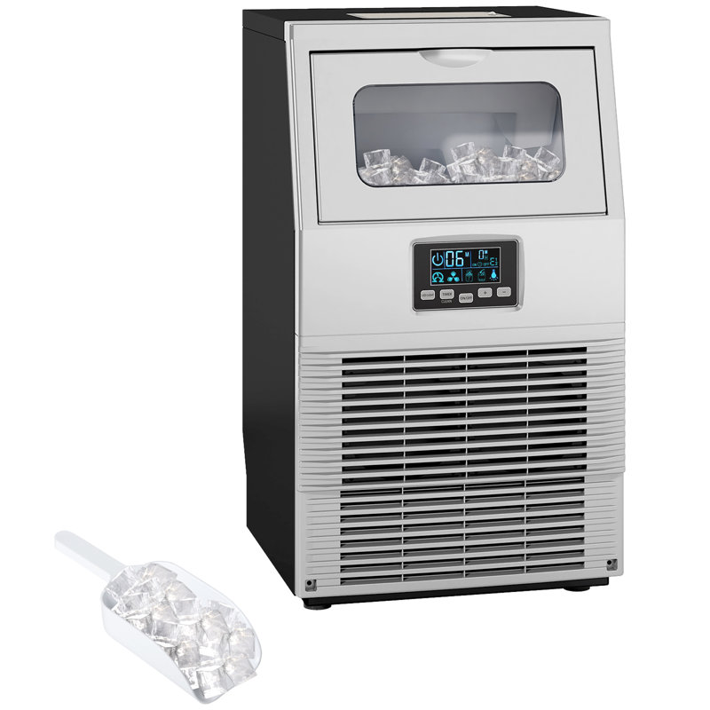 HOMCOM 66 Lb. Daily Production Cube Ice Freestanding Ice Maker