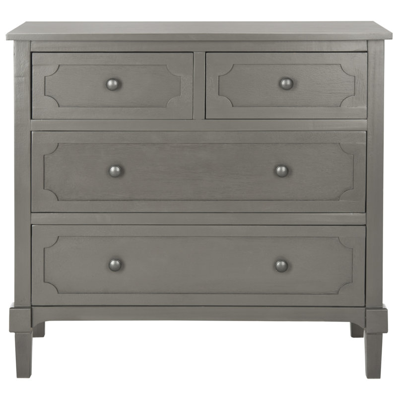 Jace Solid Wood 80cm W 4 - Drawer Chest of Drawers, Grey