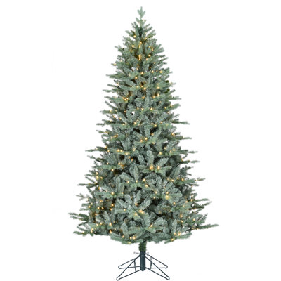 7.5-Foot Blue Spruce, 1502 tips, 700 warm white LED lights -  The Holiday Aisle®, 7AC6DAF4873D4188AFF0F67417707116